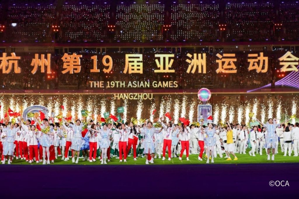 2022年に開催された杭州アジア大会の閉会式の様子