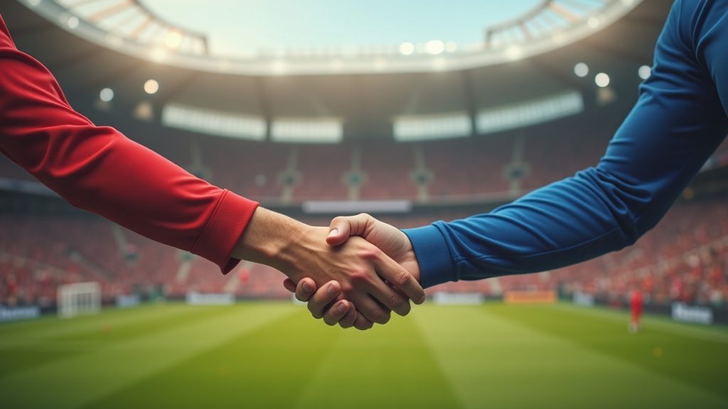 握手をしている様子