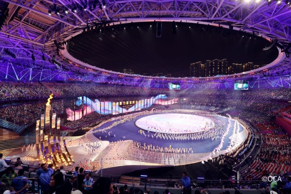 アジア大会での開会式の様子